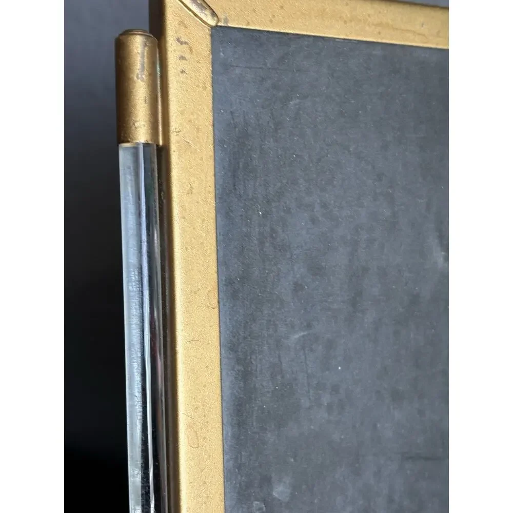 VtG Matson Hollywood Regency Gold Tone Lucite Side Column Picture Frame Art Deco